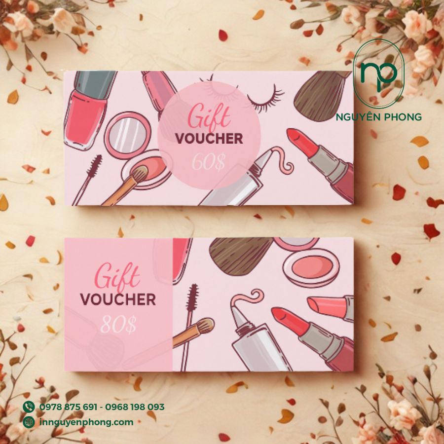 Mẫu voucher mỹ phẩm thiết kế